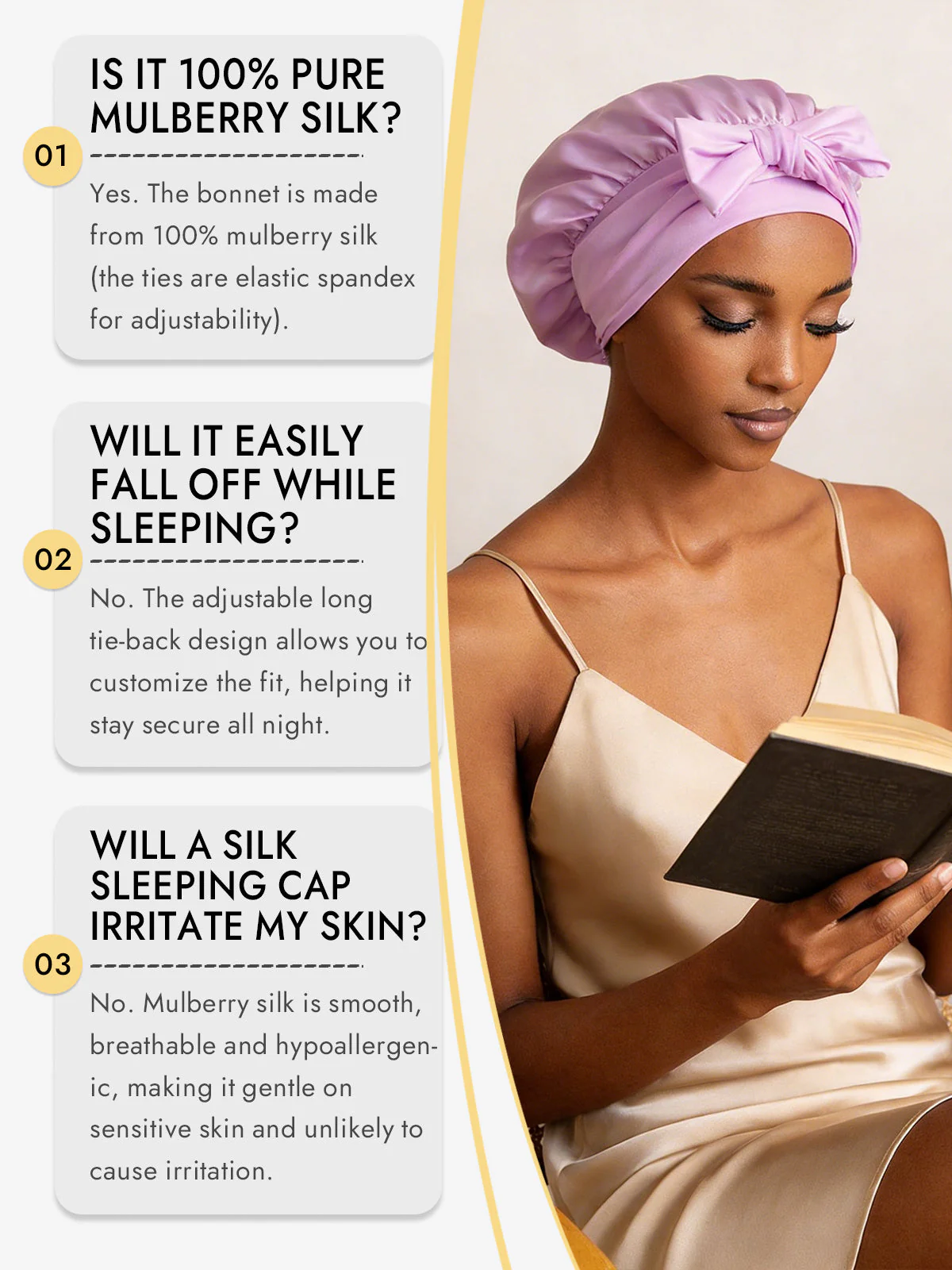 Pure Silk Bowknot Tie Bonnet - Image 70