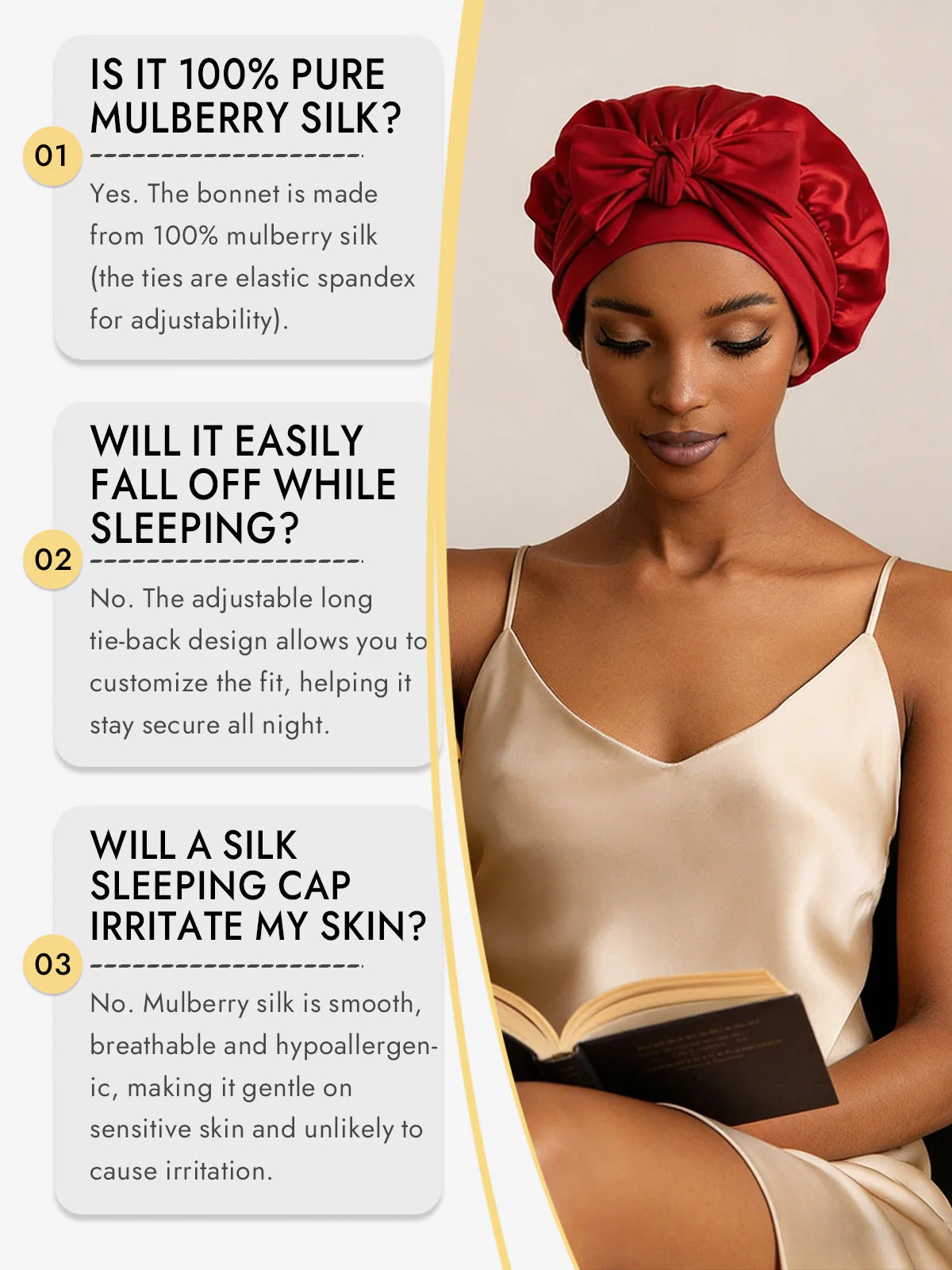 Pure Silk Bowknot Tie Bonnet - Image 88