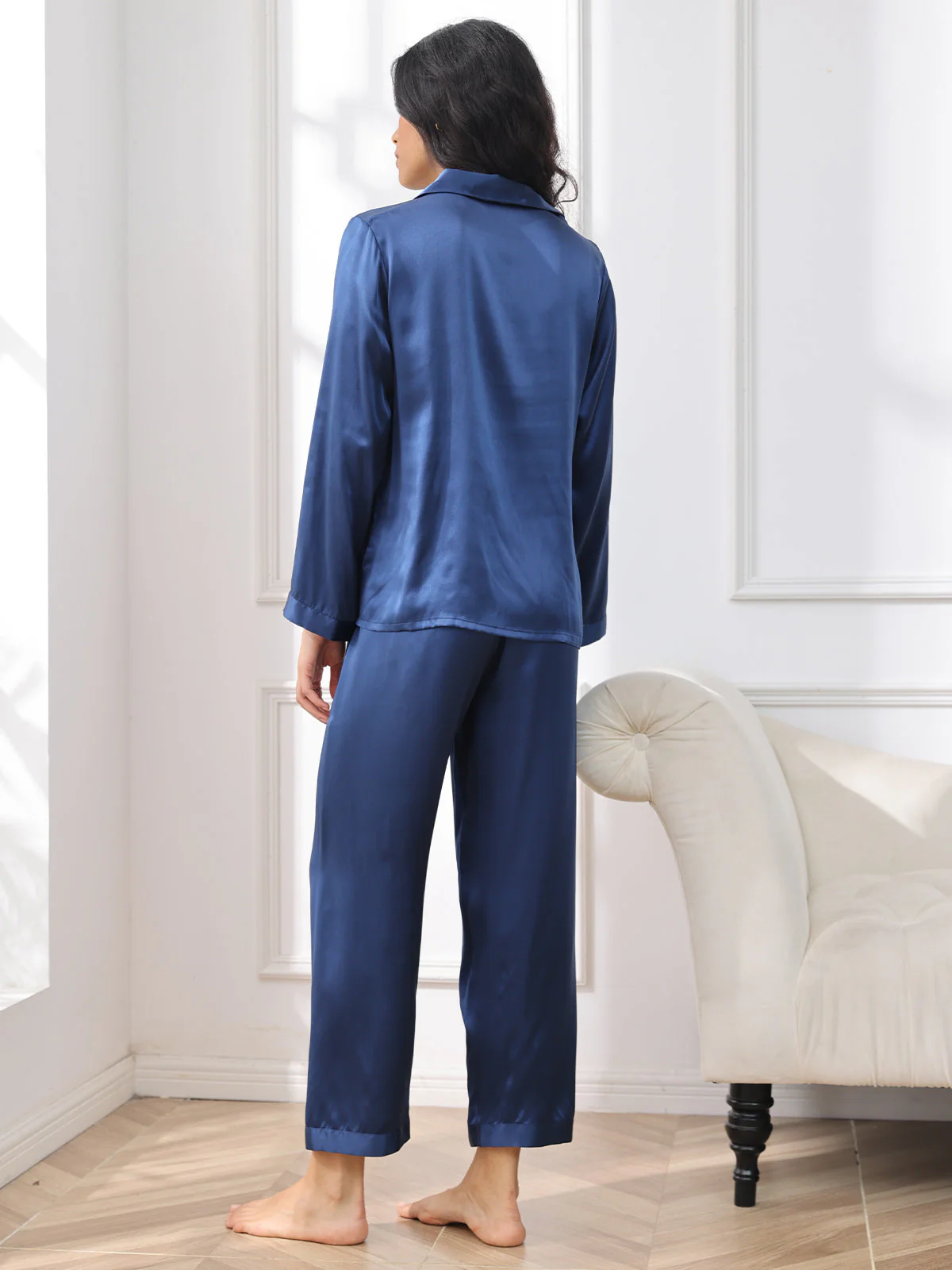Women's Pure Silk Long Sleeve Pyjamas Set - Image 20