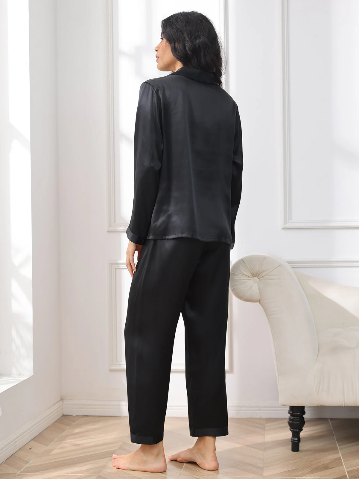 Women's Pure Silk Long Sleeve Pyjamas Set - Image 43