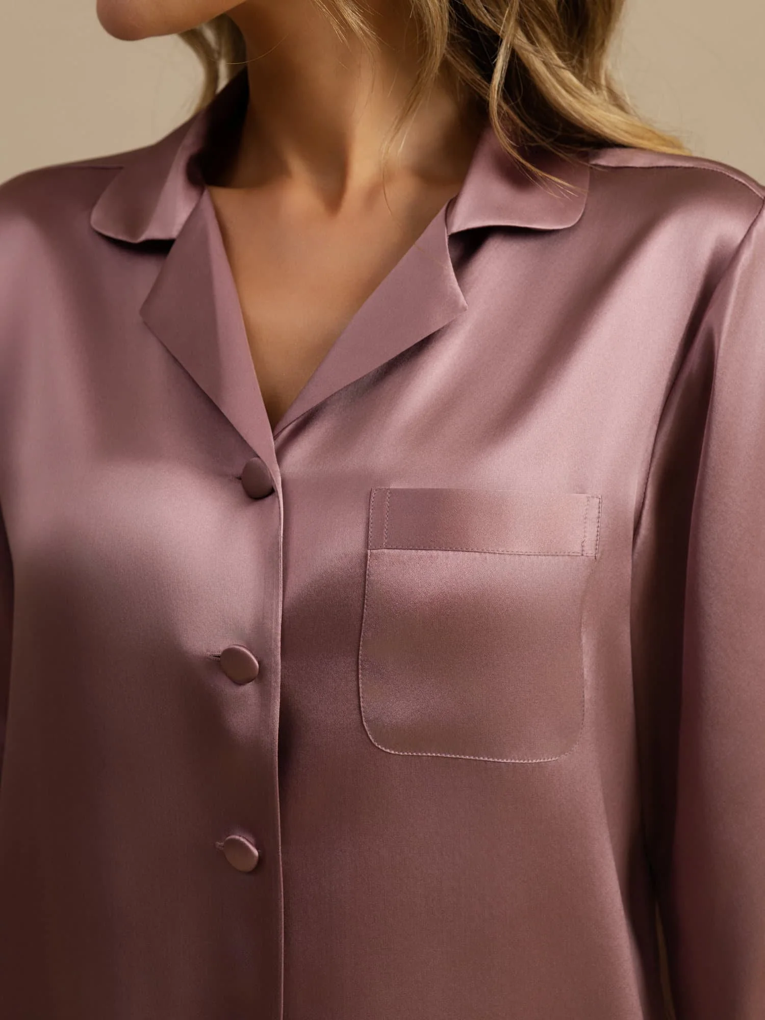 Women's Pure Silk Long Sleeve Pyjamas Set - Image 61