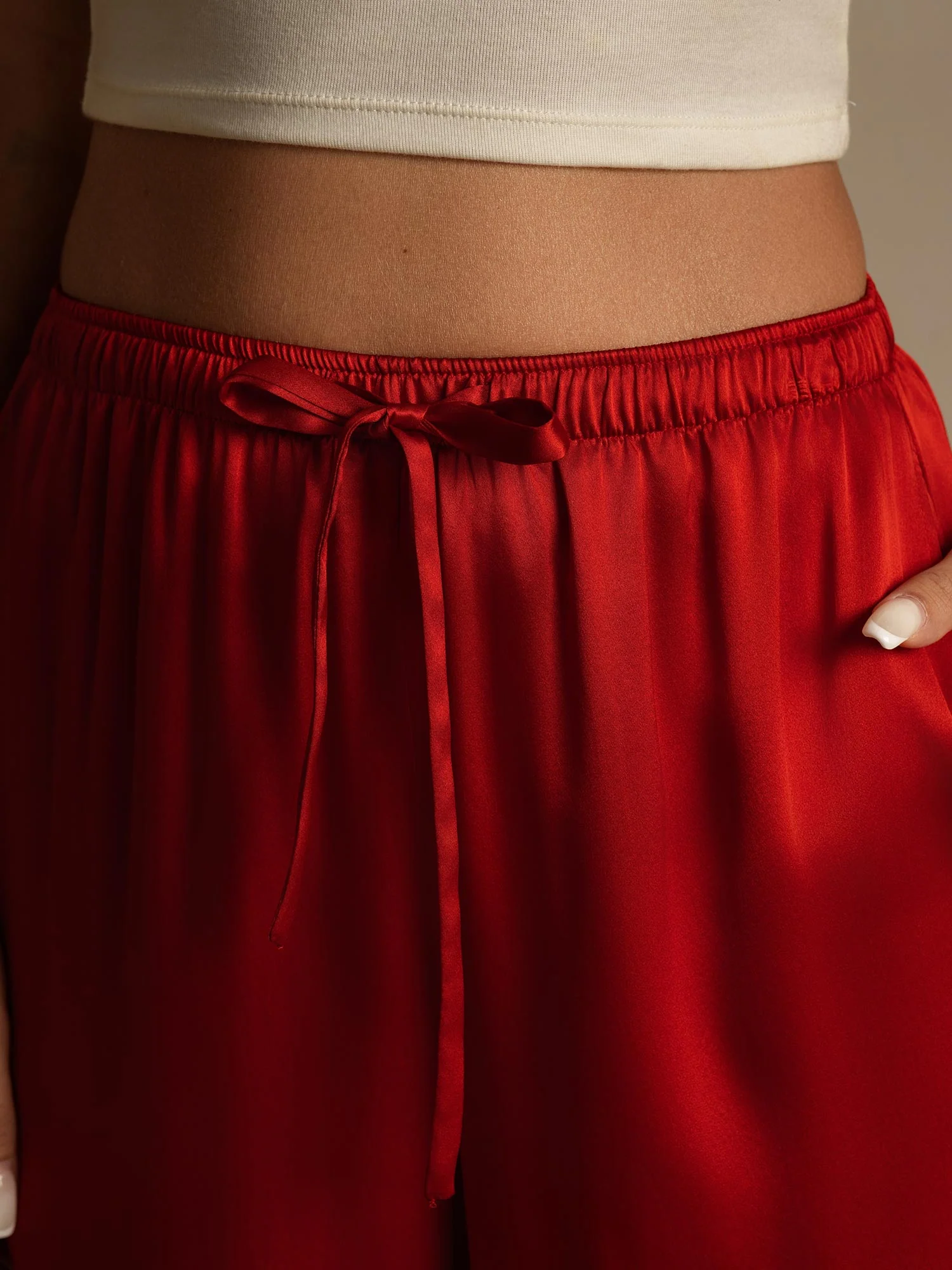 100% Mulberry Silk Wide Leg Women's Pants - Image 47