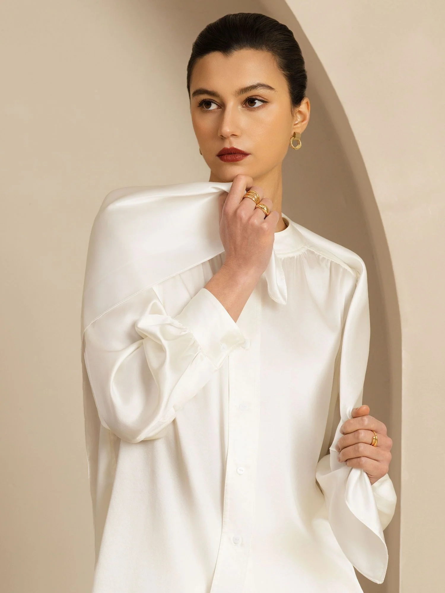 Pure Silk Classic Elegant Square Scarf - Size 90x90cm - Image 14