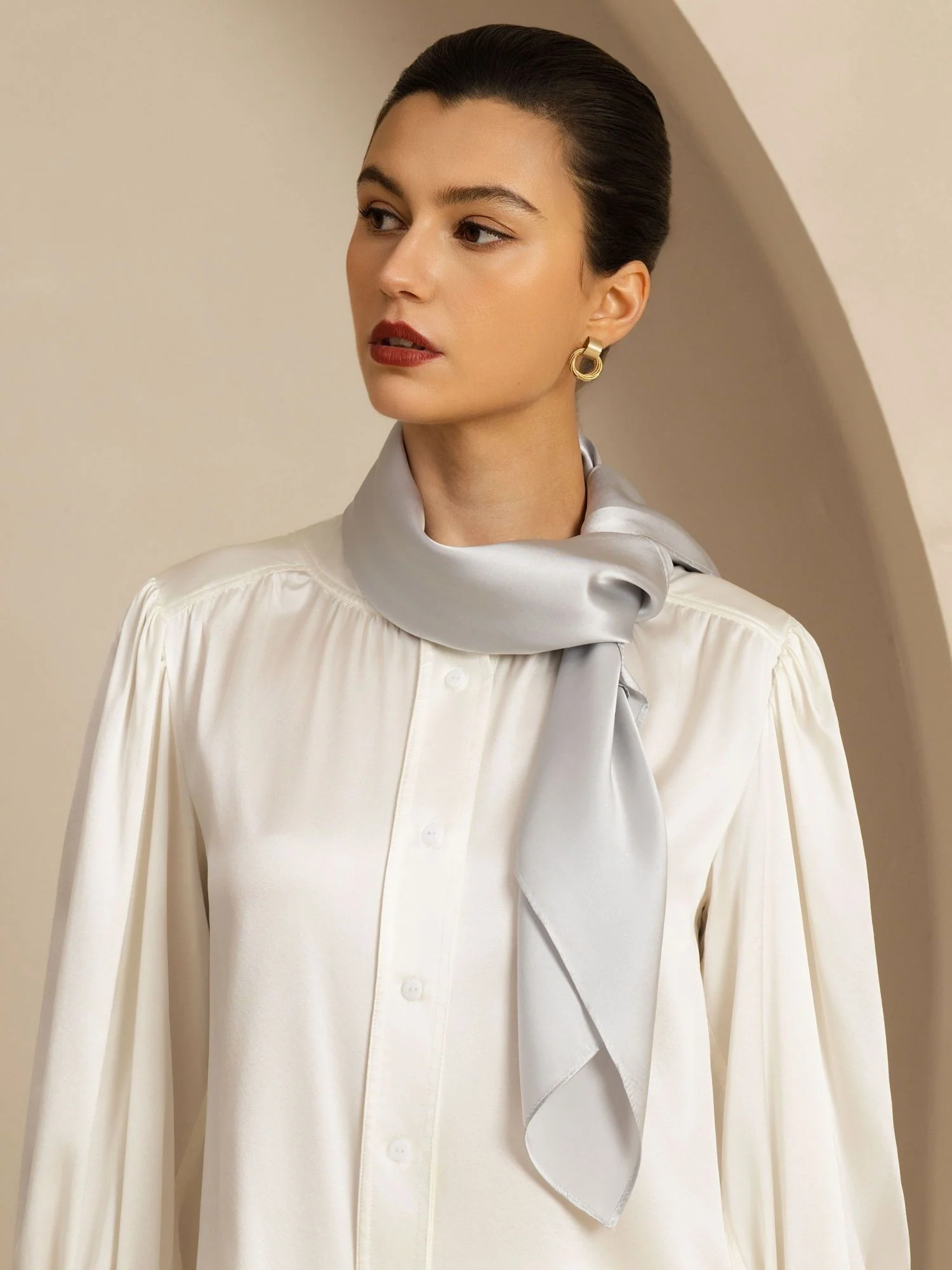 Pure Silk Classic Elegant Square Scarf - Size 90x90cm - Image 25