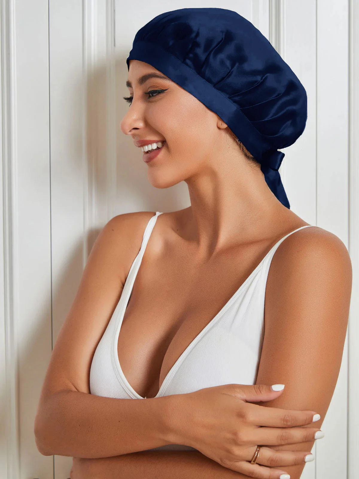 Pure Silk Bonnet with Ribbons - Image 16