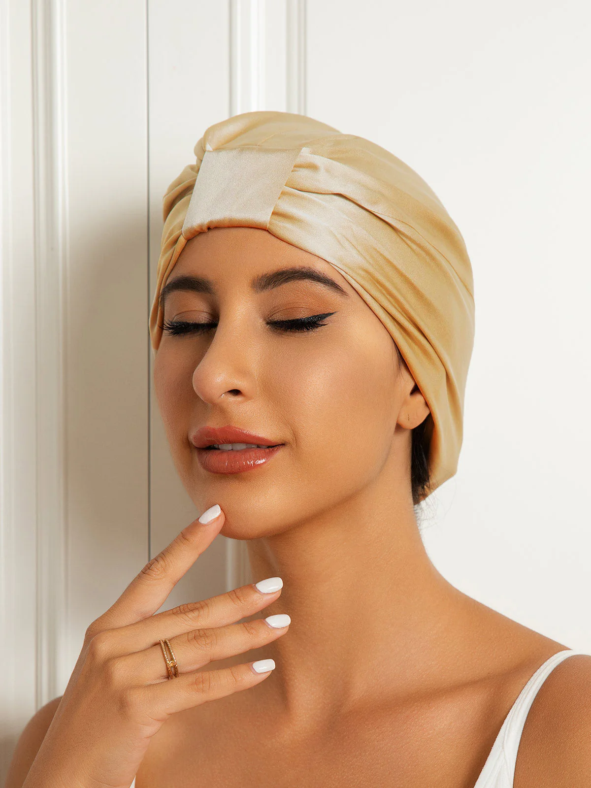 100% Pure Silk Double Layer Hair Wrap Bonnet - Image 32