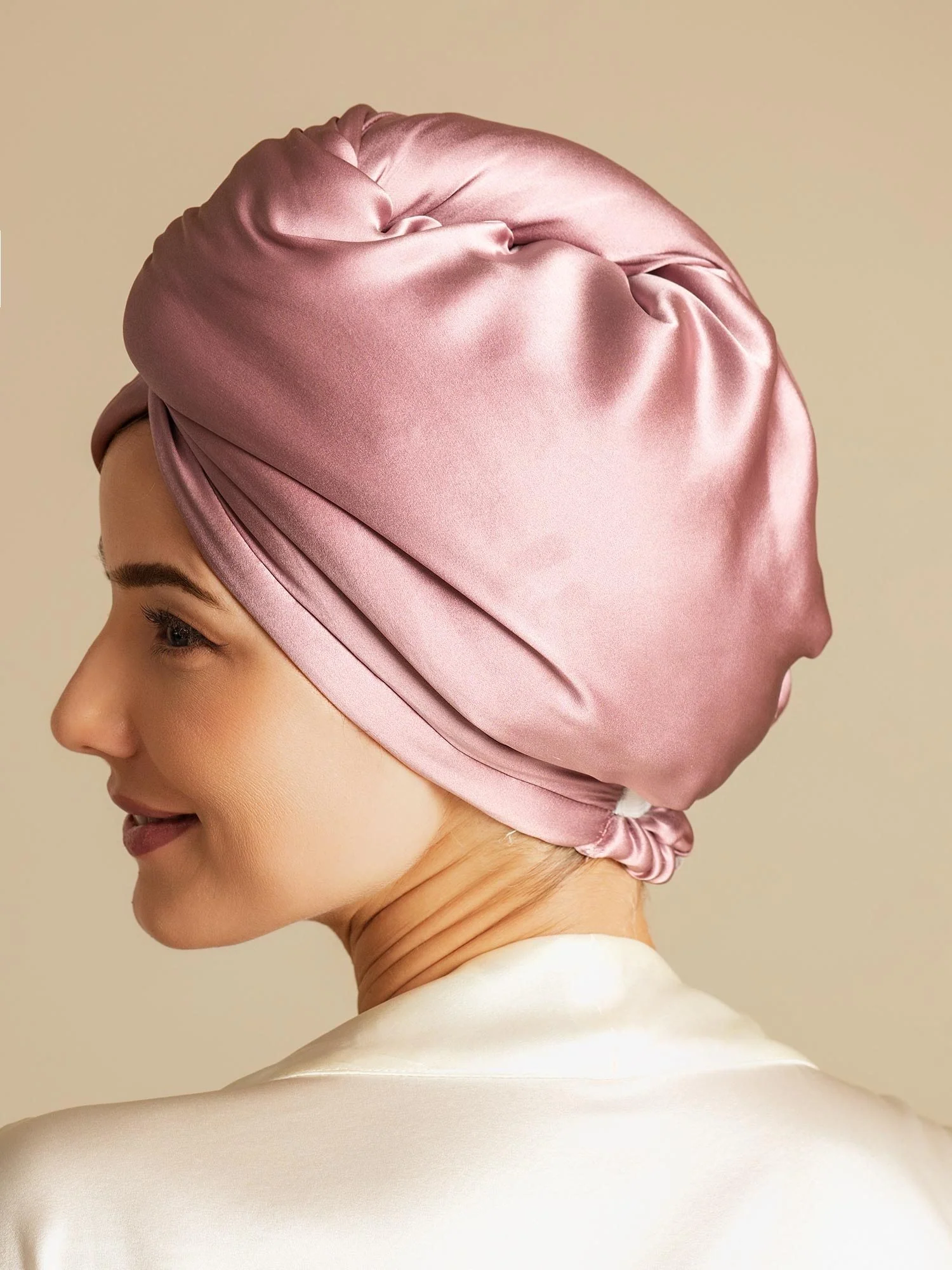 100% Mulberry Silk Double-Sided Hair Towel Wrap – Quick Dry, Frizz Free & Gentle on Hair - Image 2