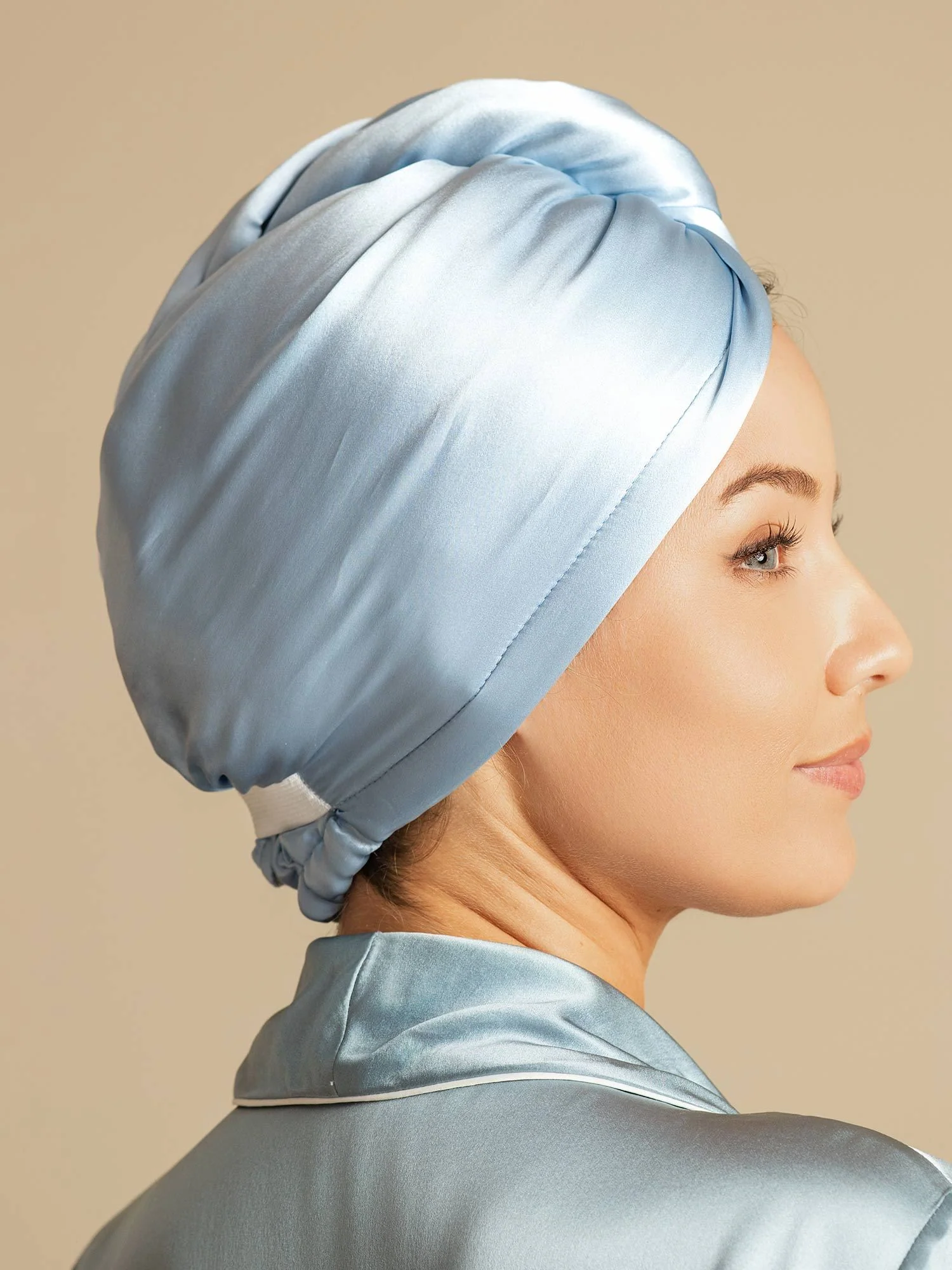 100% Mulberry Silk Double-Sided Hair Towel Wrap – Quick Dry, Frizz Free & Gentle on Hair - Image 34