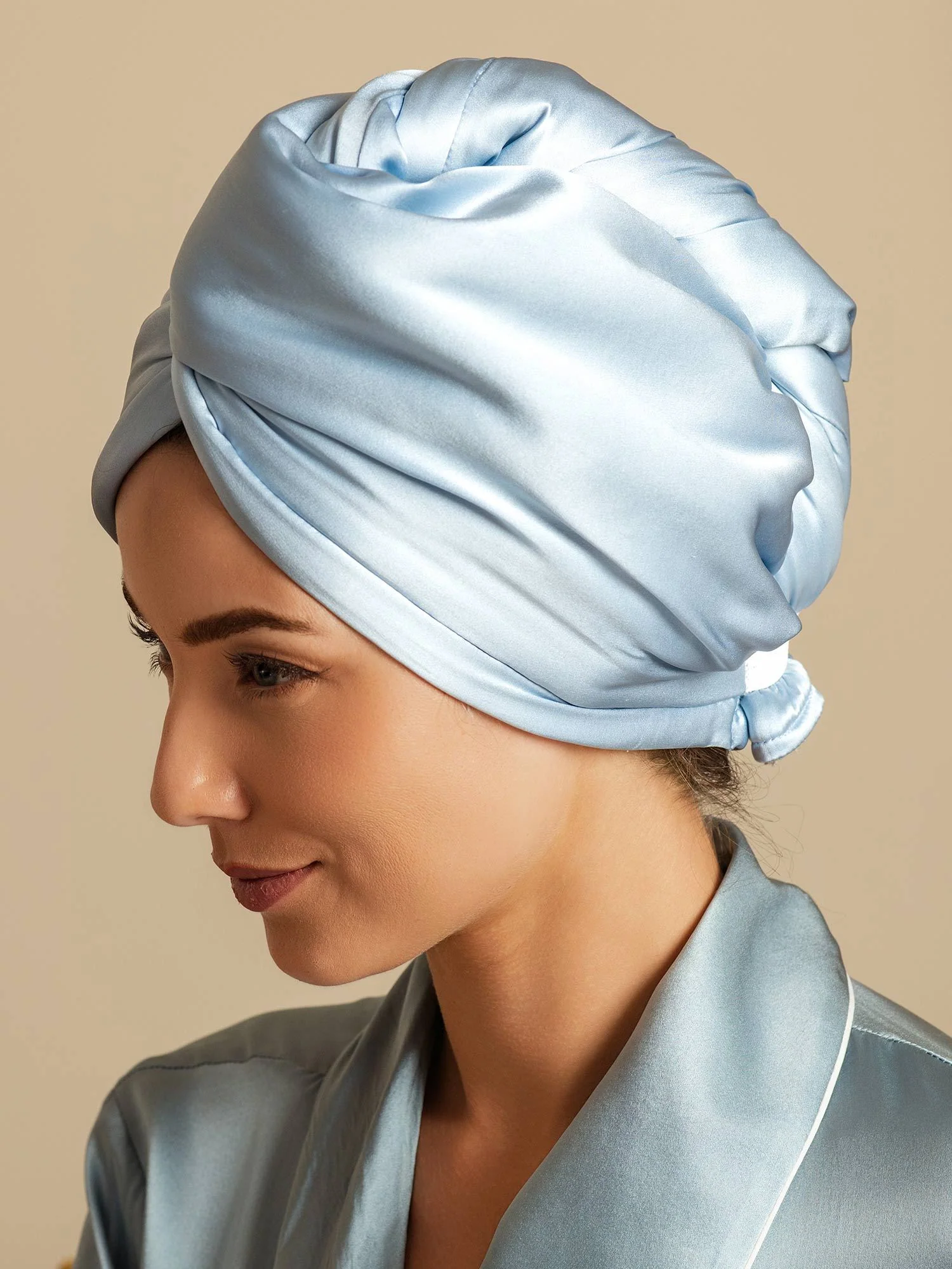 100% Mulberry Silk Double-Sided Hair Towel Wrap – Quick Dry, Frizz Free & Gentle on Hair - Image 36