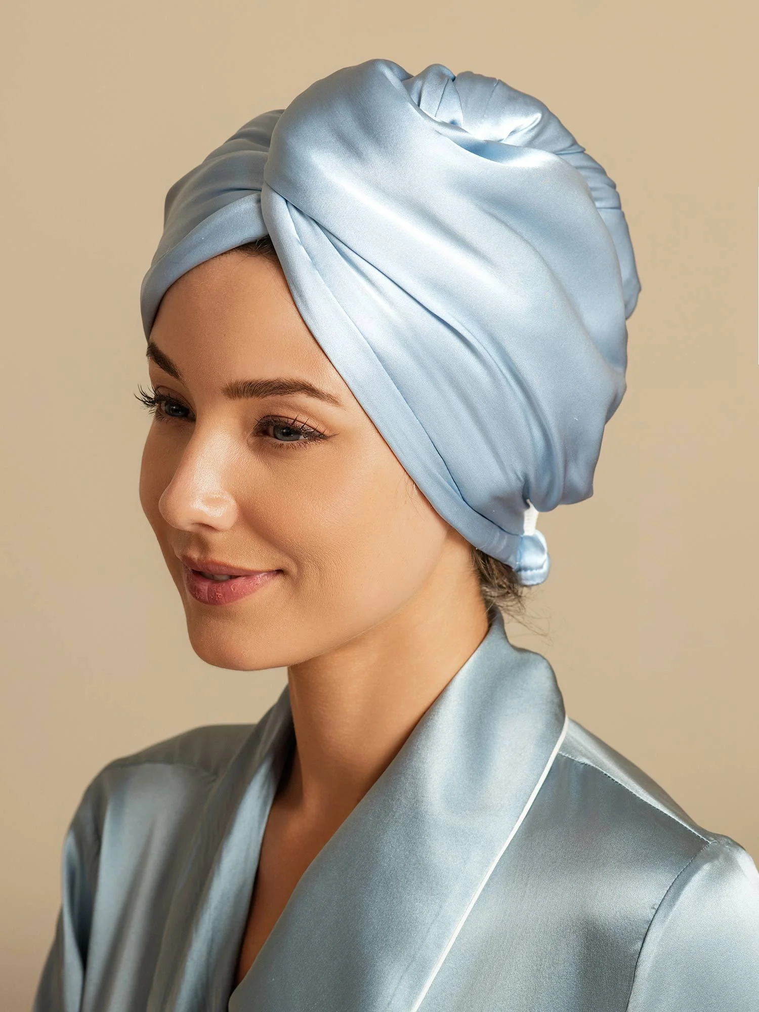 100% Mulberry Silk Double-Sided Hair Towel Wrap – Quick Dry, Frizz Free & Gentle on Hair - Image 37