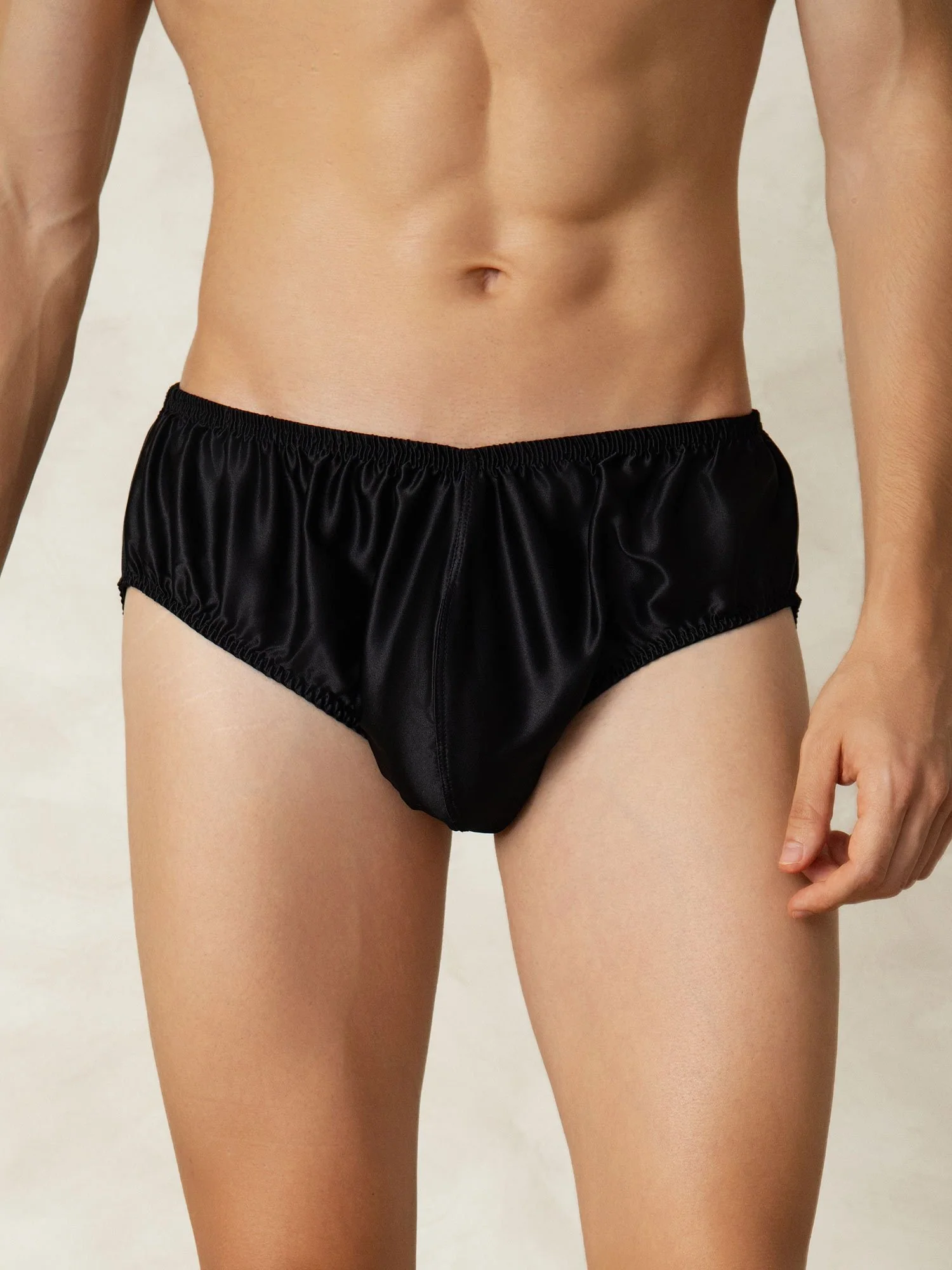 Pure Silk Men's Underwear with Elastic Waistband