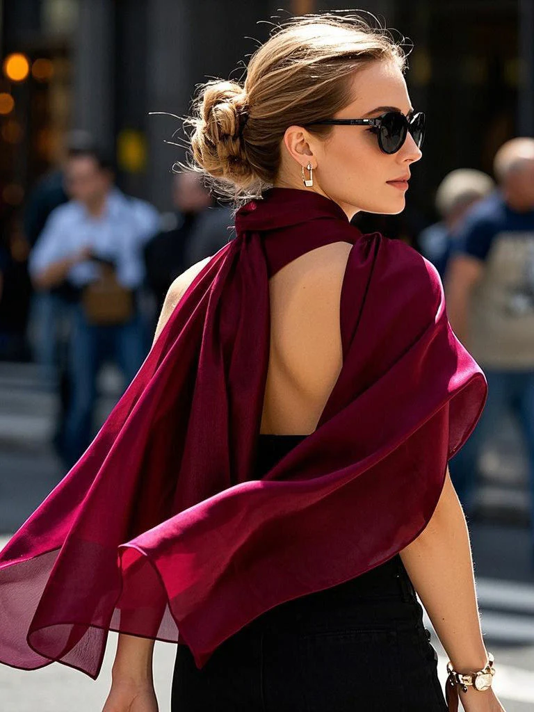 Pure Silk Rectangle Long Scarf/Shawl 170x53cm/67 - Image 15