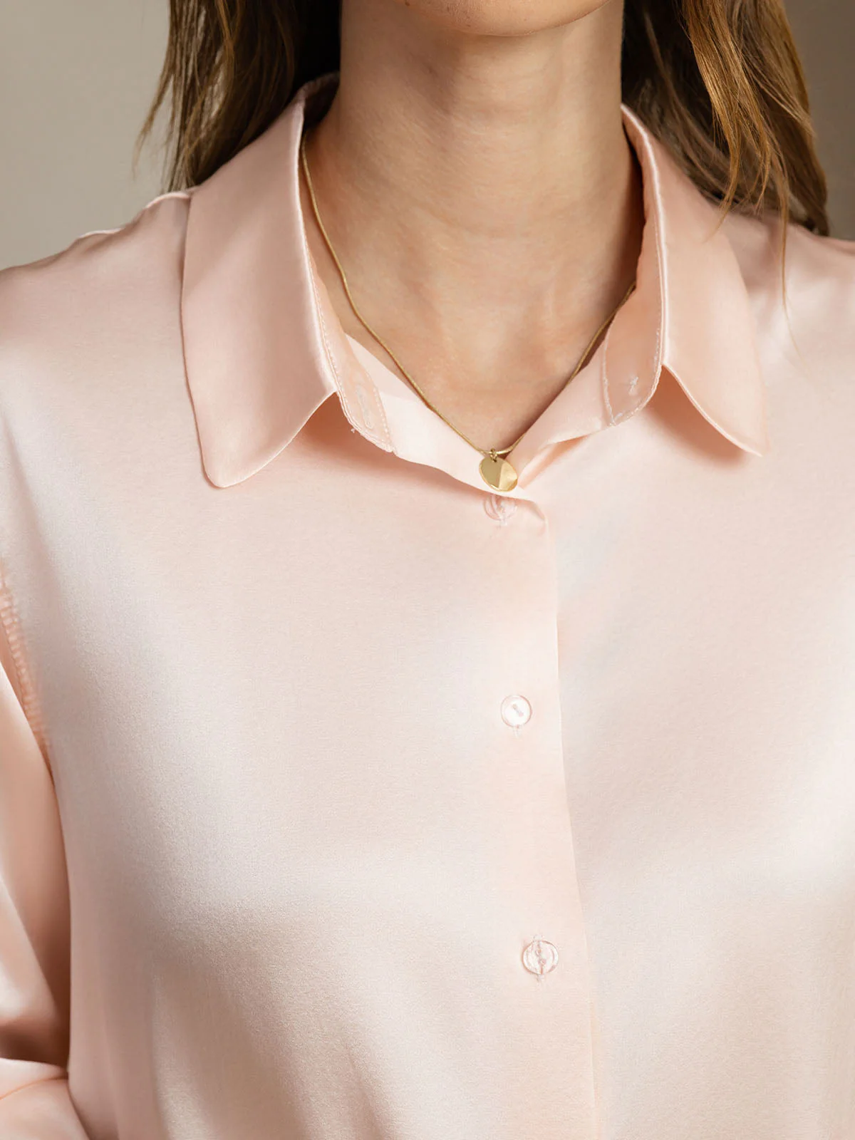 19Momme Silk Long Sleeve Lapel Collar Women's Shirt with Button Up Design - Image 128