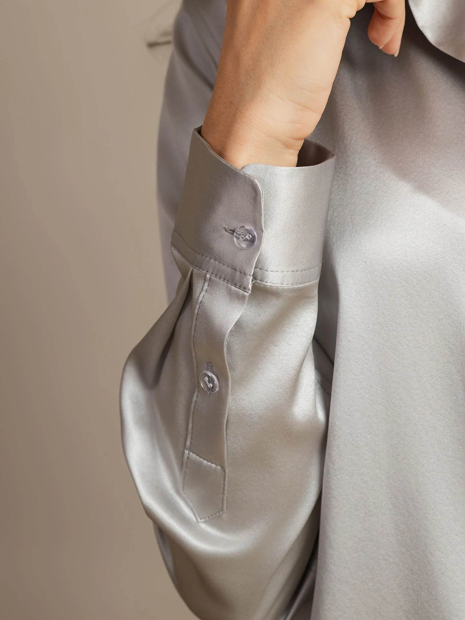 19Momme Silk Long Sleeve Lapel Collar Women's Shirt with Button Up Design - Image 136