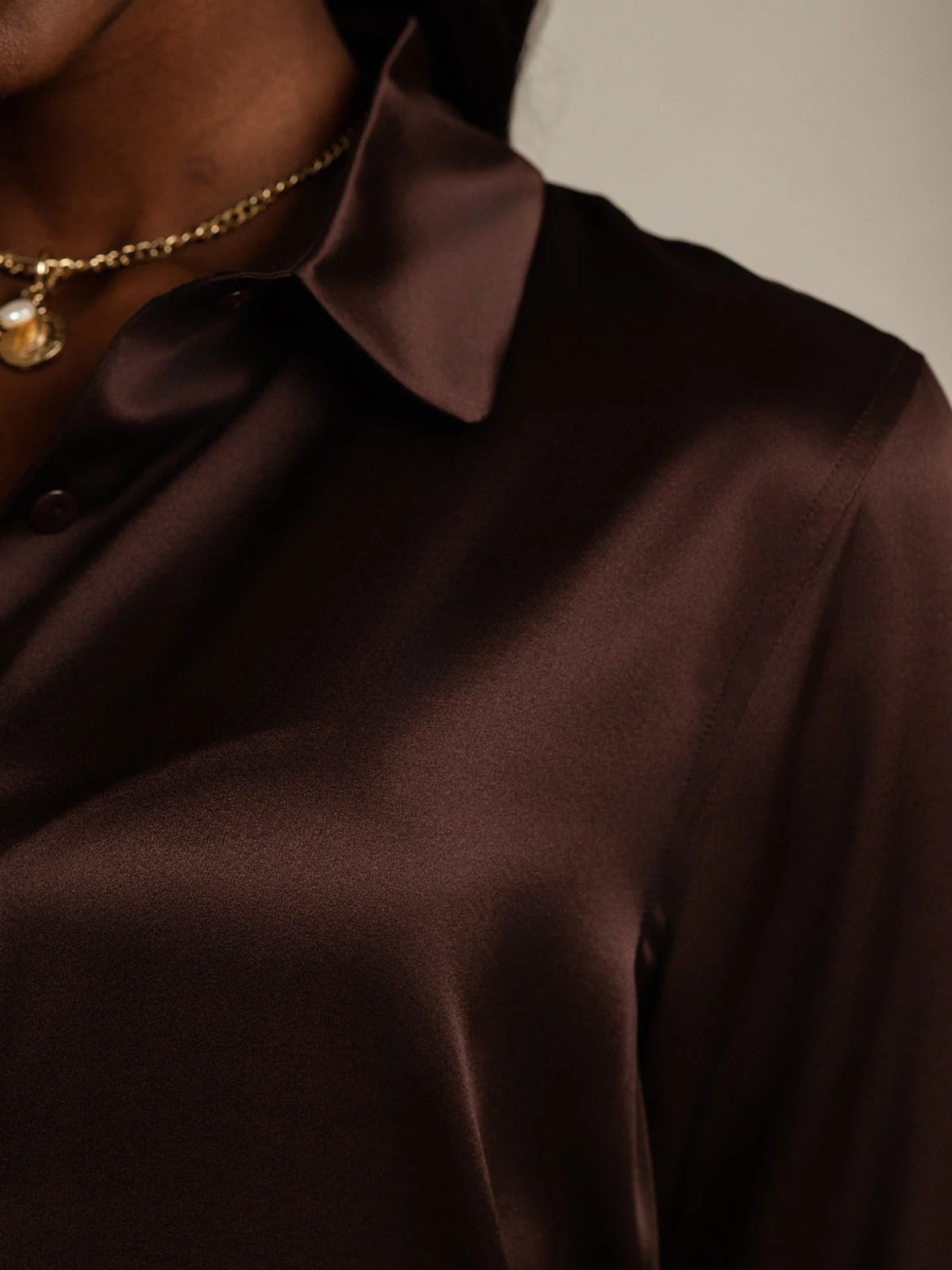 19Momme Silk Long Sleeve Lapel Collar Women's Shirt with Button Up Design - Image 76