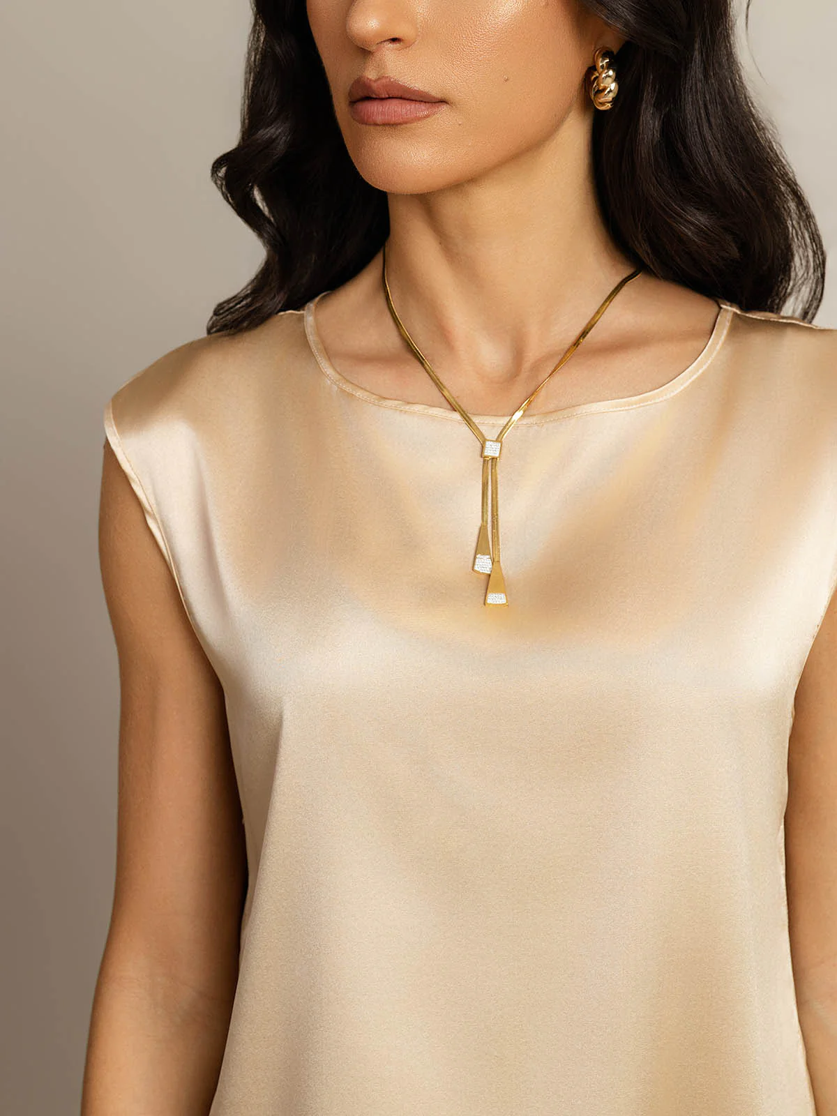19Momme Women's Silk Cap Sleeve Round Neck Top - Image 46