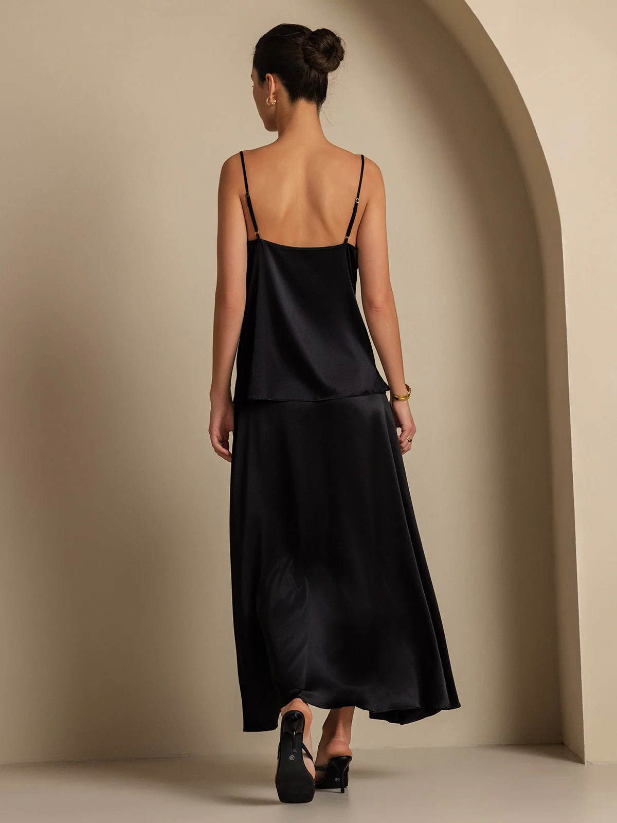 19Momme Silk A Line Maxi Skirt with Lining - Image 16