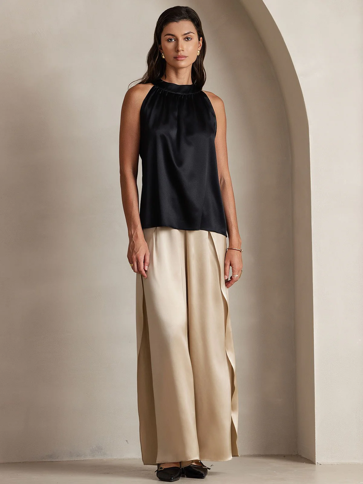 19Momme Silk Sleeveless Halter Neck Women's Top - Image 16