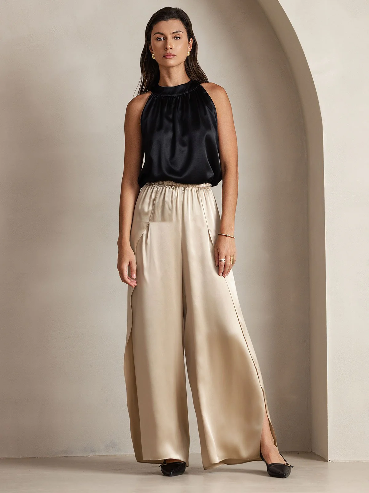 19Momme Silk Sleeveless Halter Neck Women's Top - Image 21