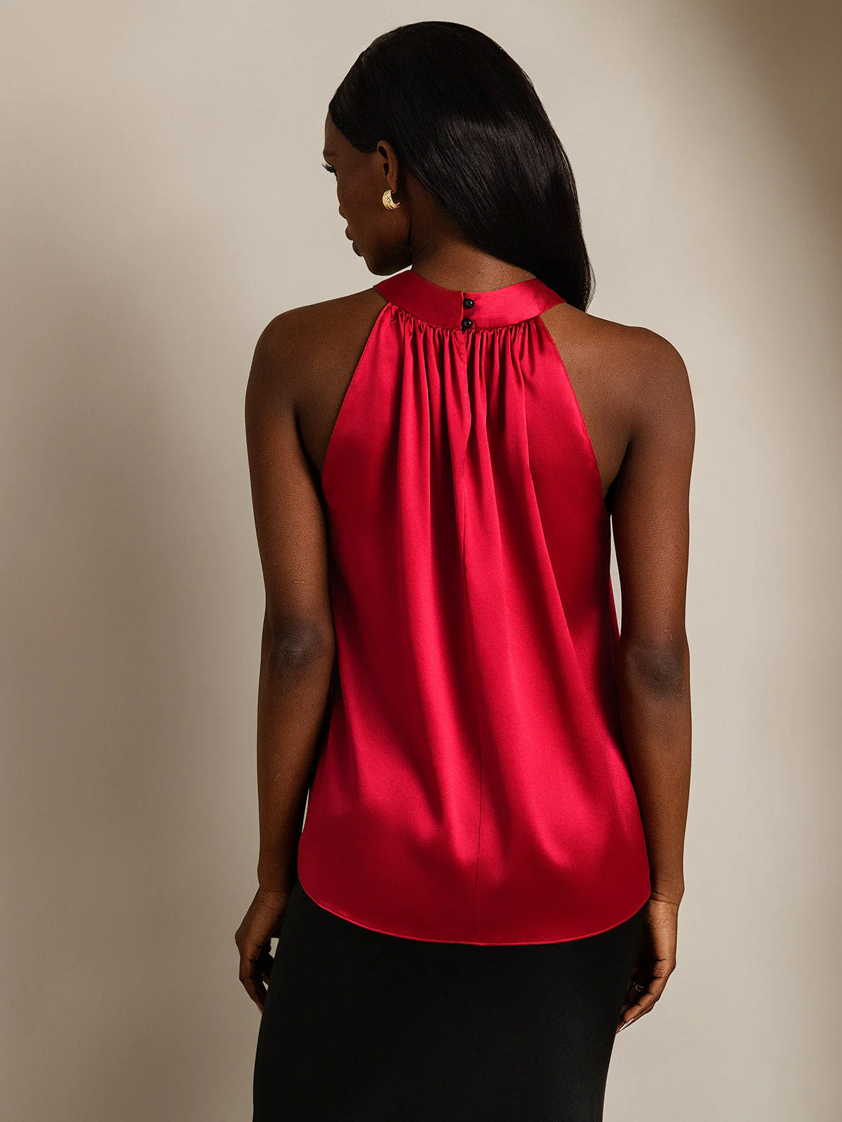 19Momme Silk Sleeveless Halter Neck Women's Top - Image 23