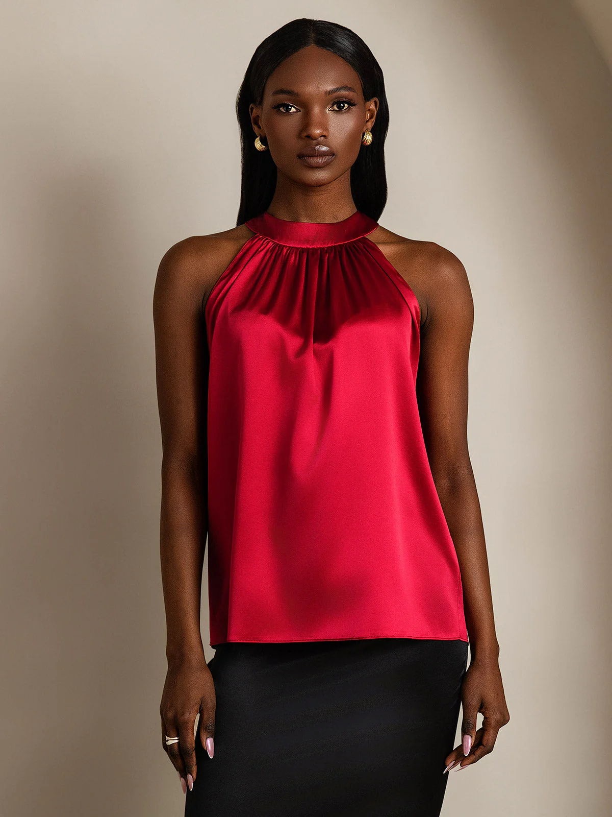 19Momme Silk Sleeveless Halter Neck Women's Top - Image 24