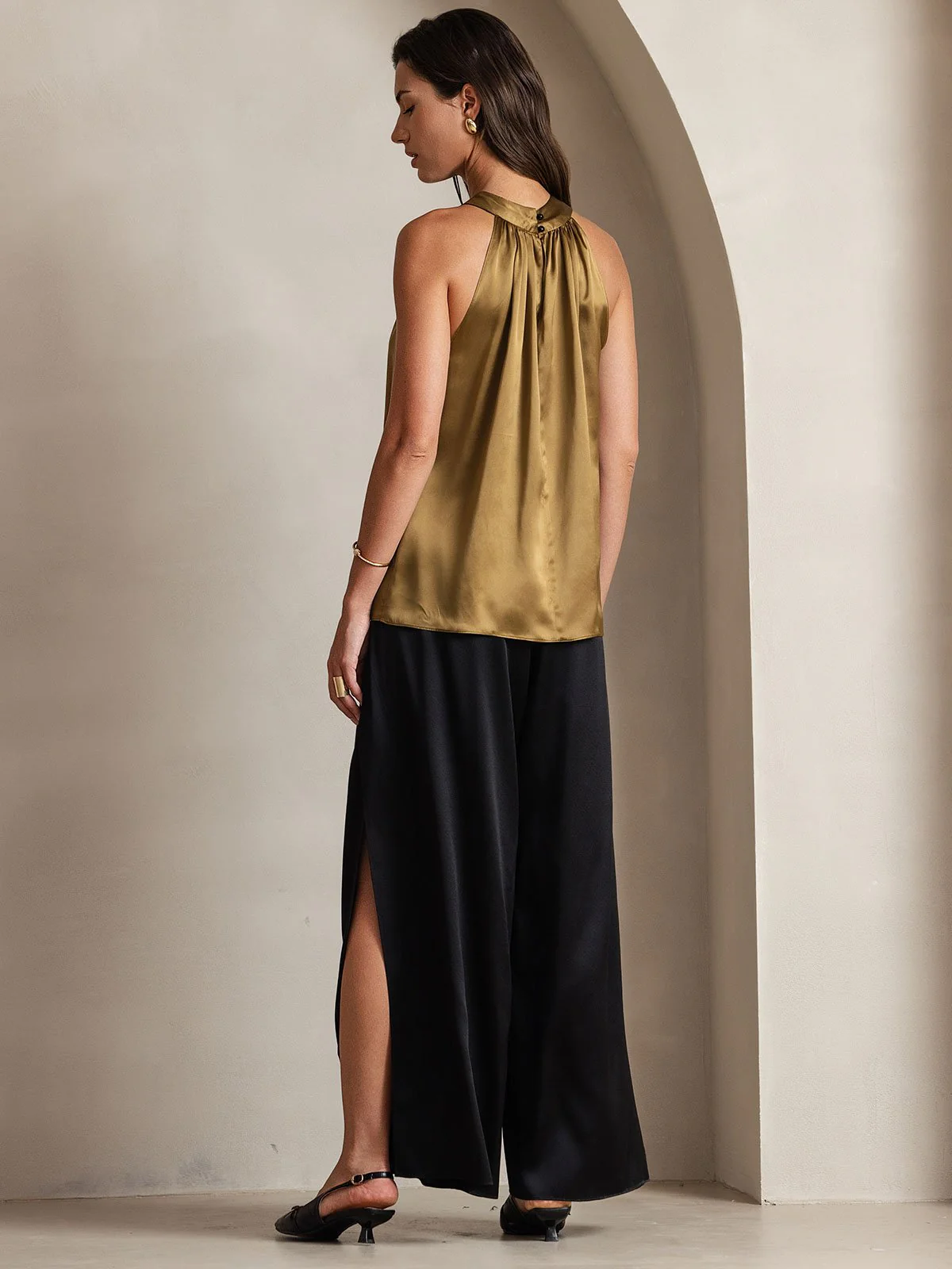 19Momme Silk Sleeveless Halter Neck Women's Top - Image 31
