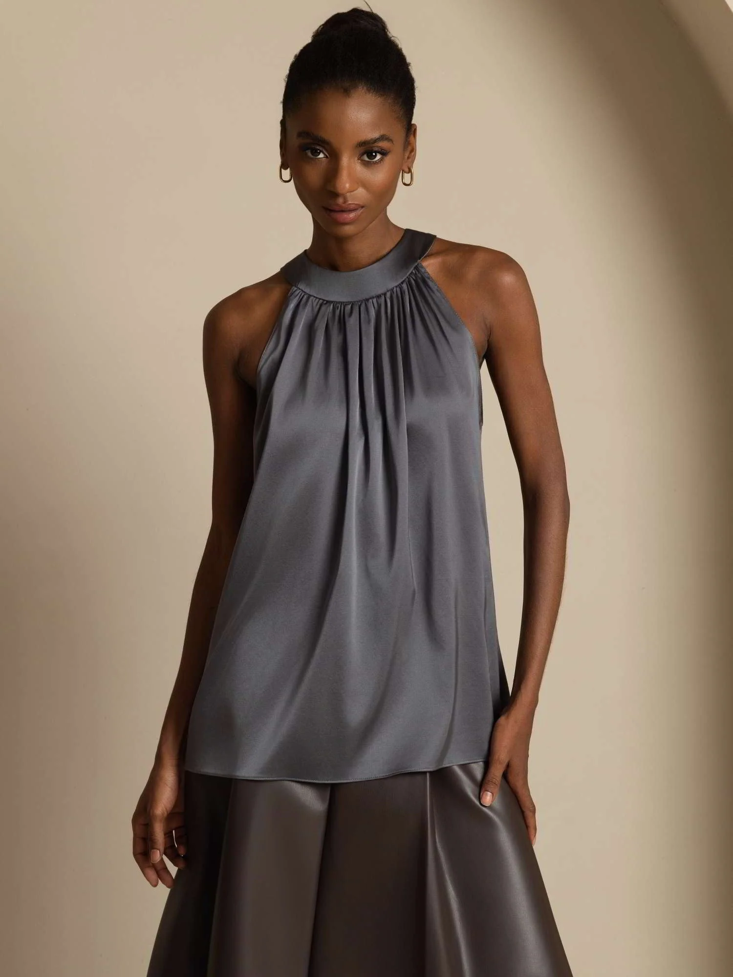19Momme Silk Sleeveless Halter Neck Women's Top - Image 37