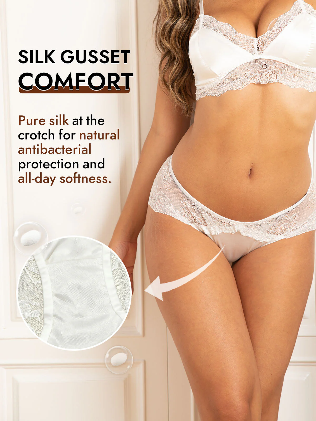 100% Mulberry Silk Sexy Lace Panty - Image 13