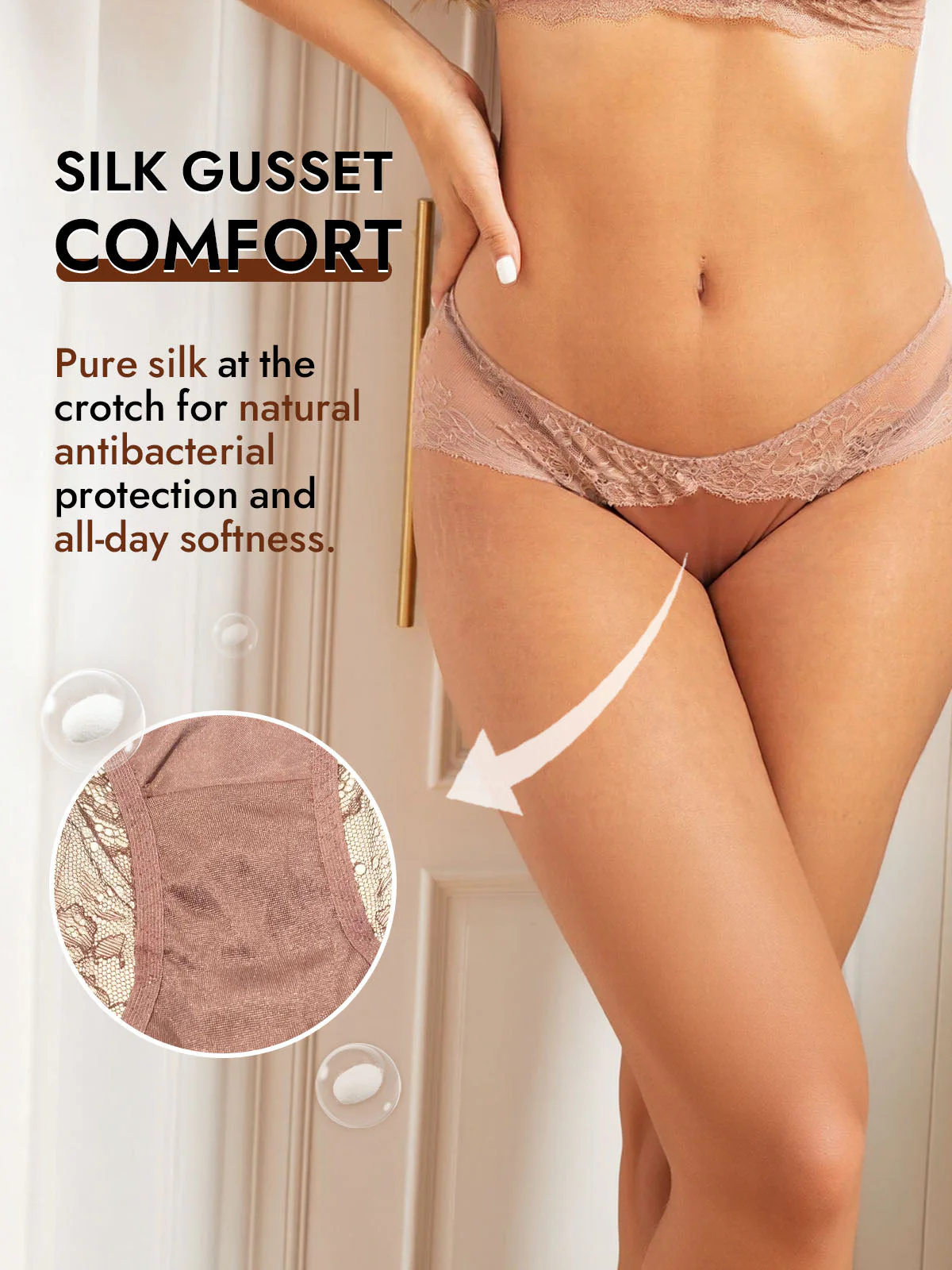 100% Mulberry Silk Sexy Lace Panty - Image 21
