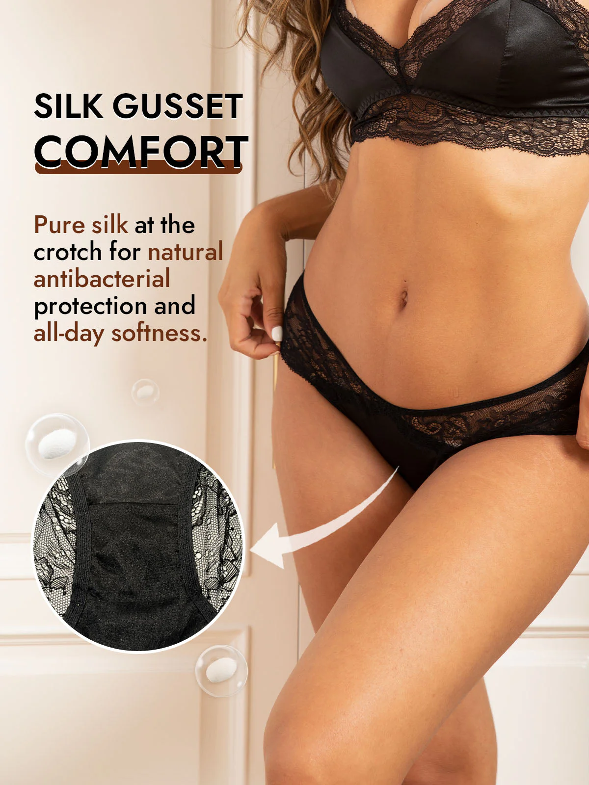 100% Mulberry Silk Sexy Lace Panty - Image 4