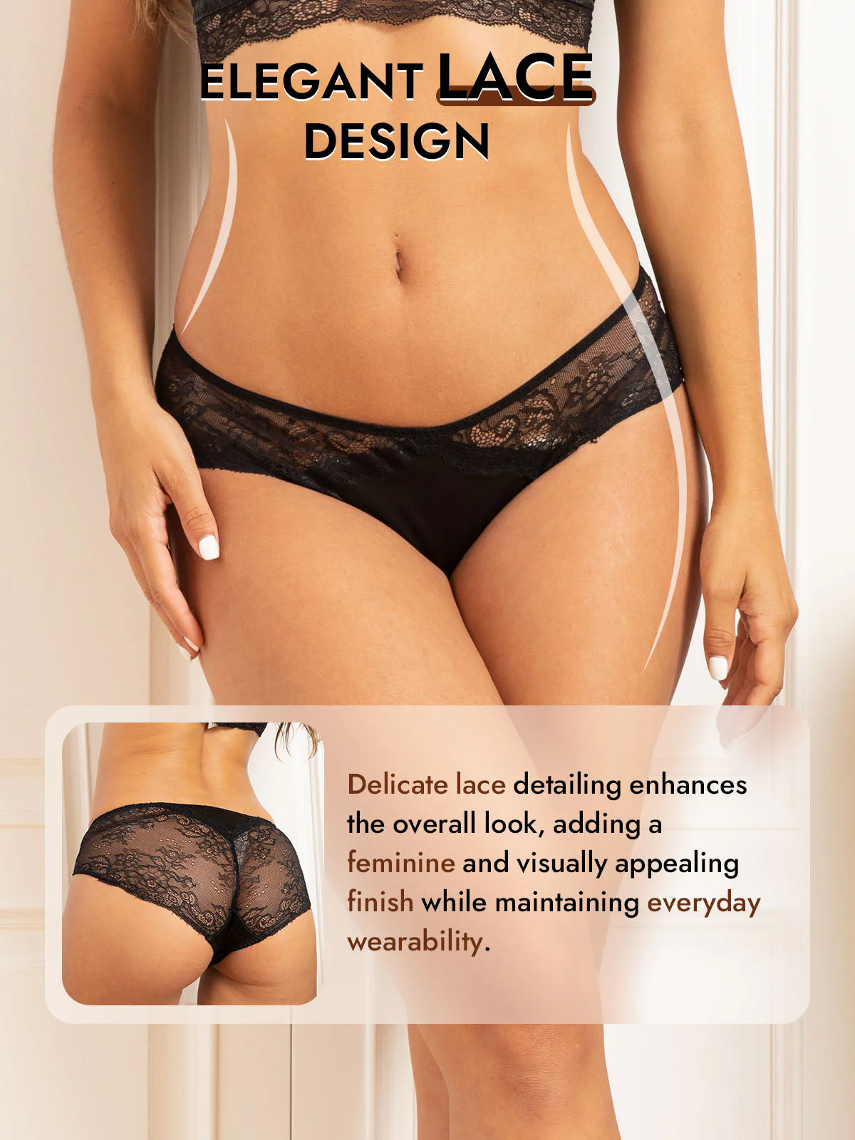 100% Mulberry Silk Sexy Lace Panty - Image 5