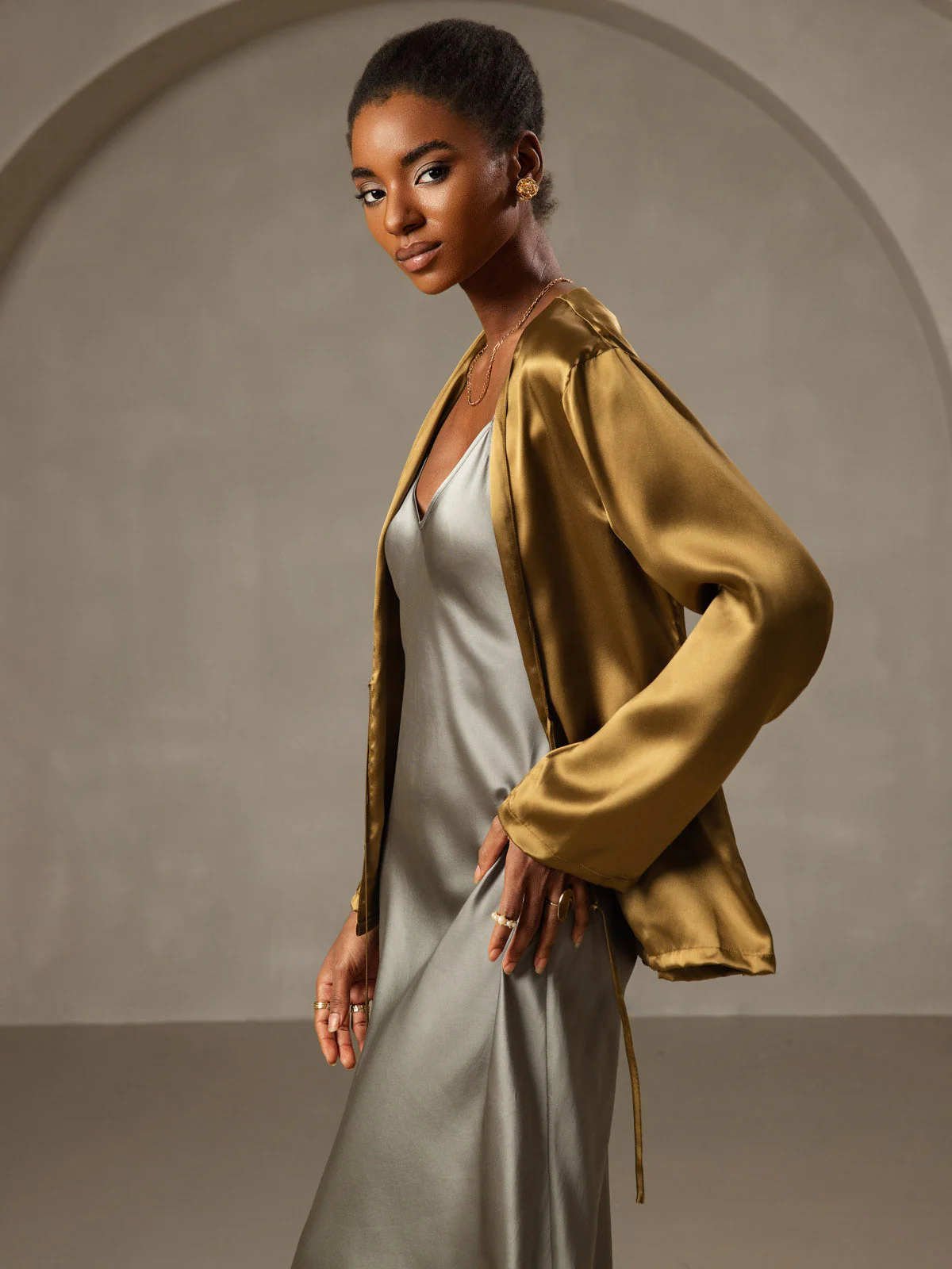 100% Mulberry Silk Spaghetti Strap Midi Long Dress - Image 32