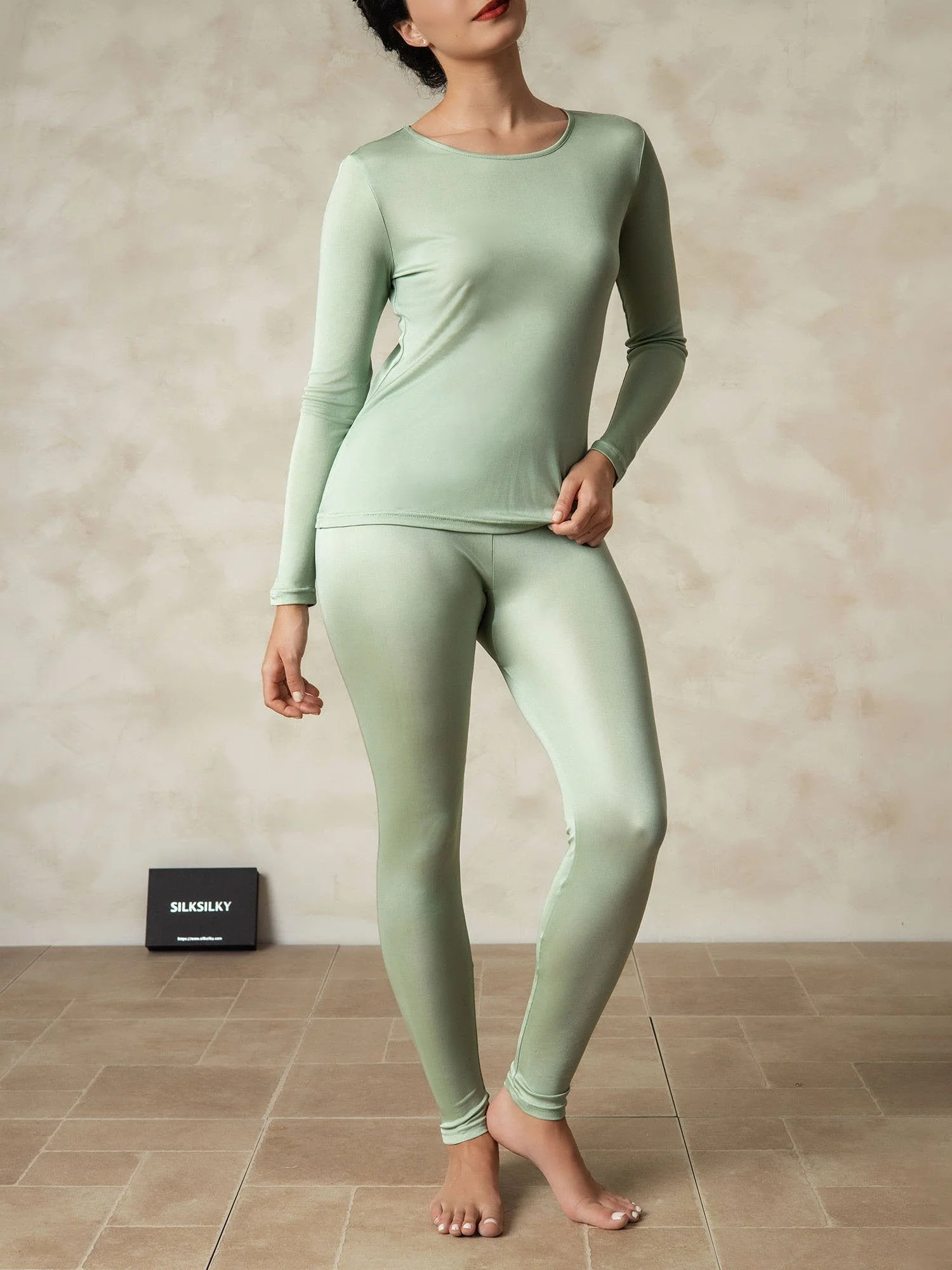 Women's Silk Jersey Long Sleeve Long Johns - Image 6