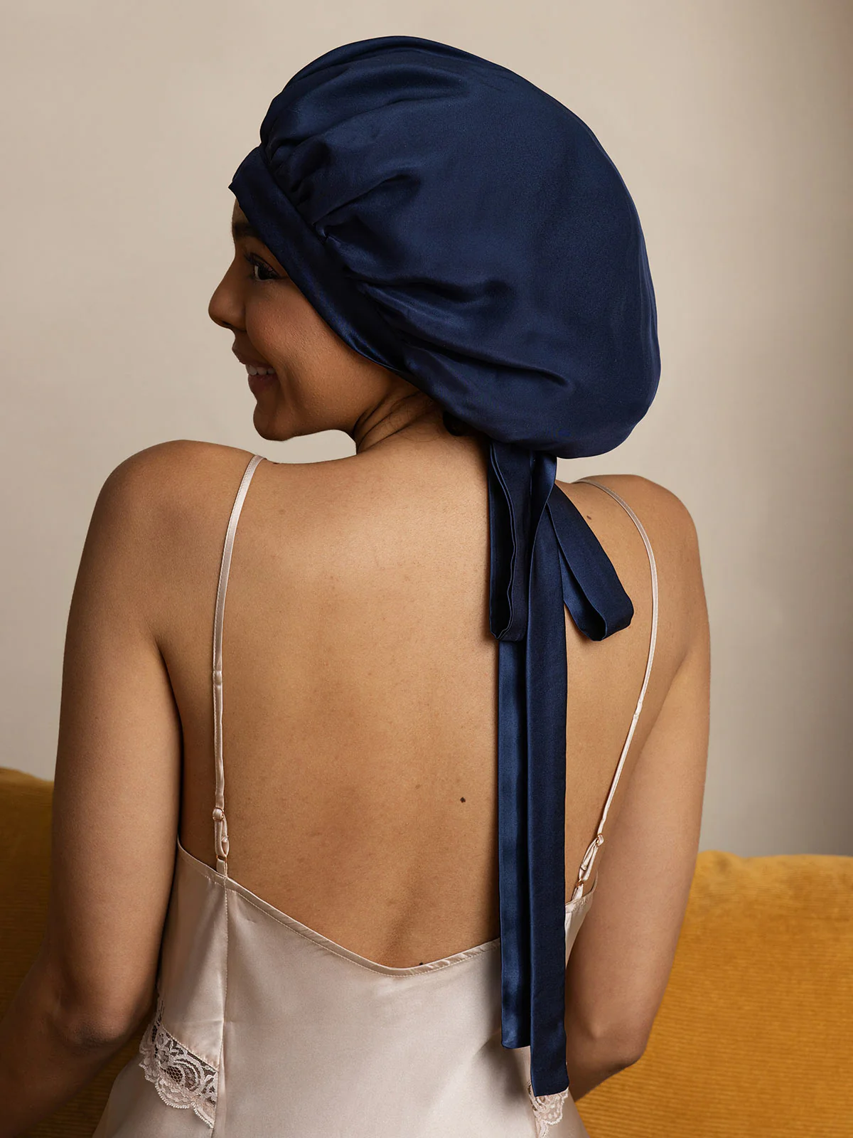 Women's 100% Mulberry Silk Bonnet with Long Ribbons - Image 13